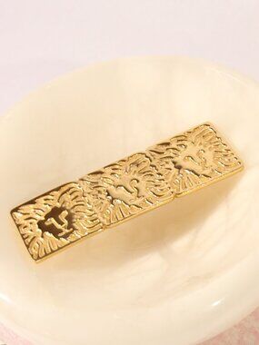 Vintage Anne Klein Gold Tone Lion Brooch